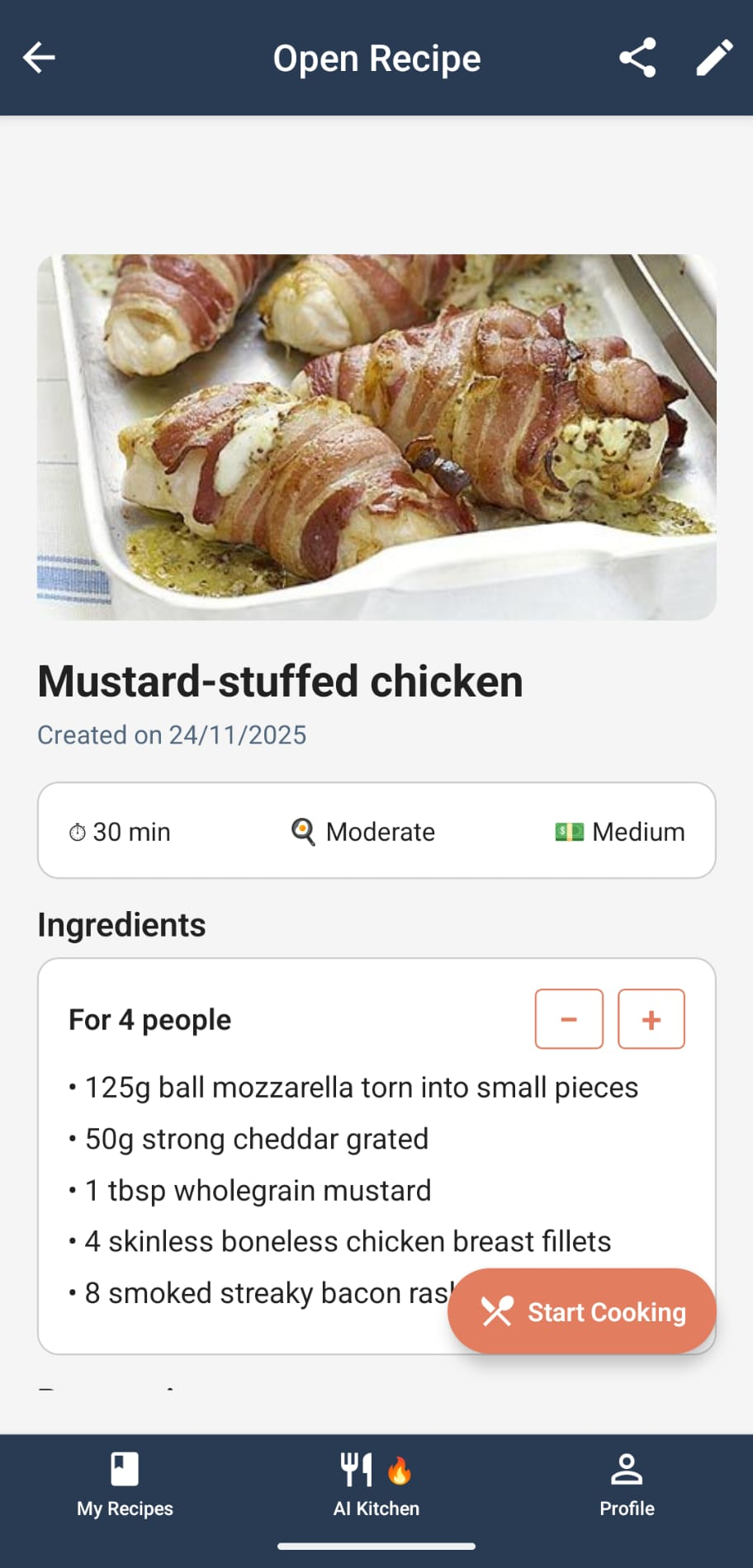 MyCookbook AI – app preview 2